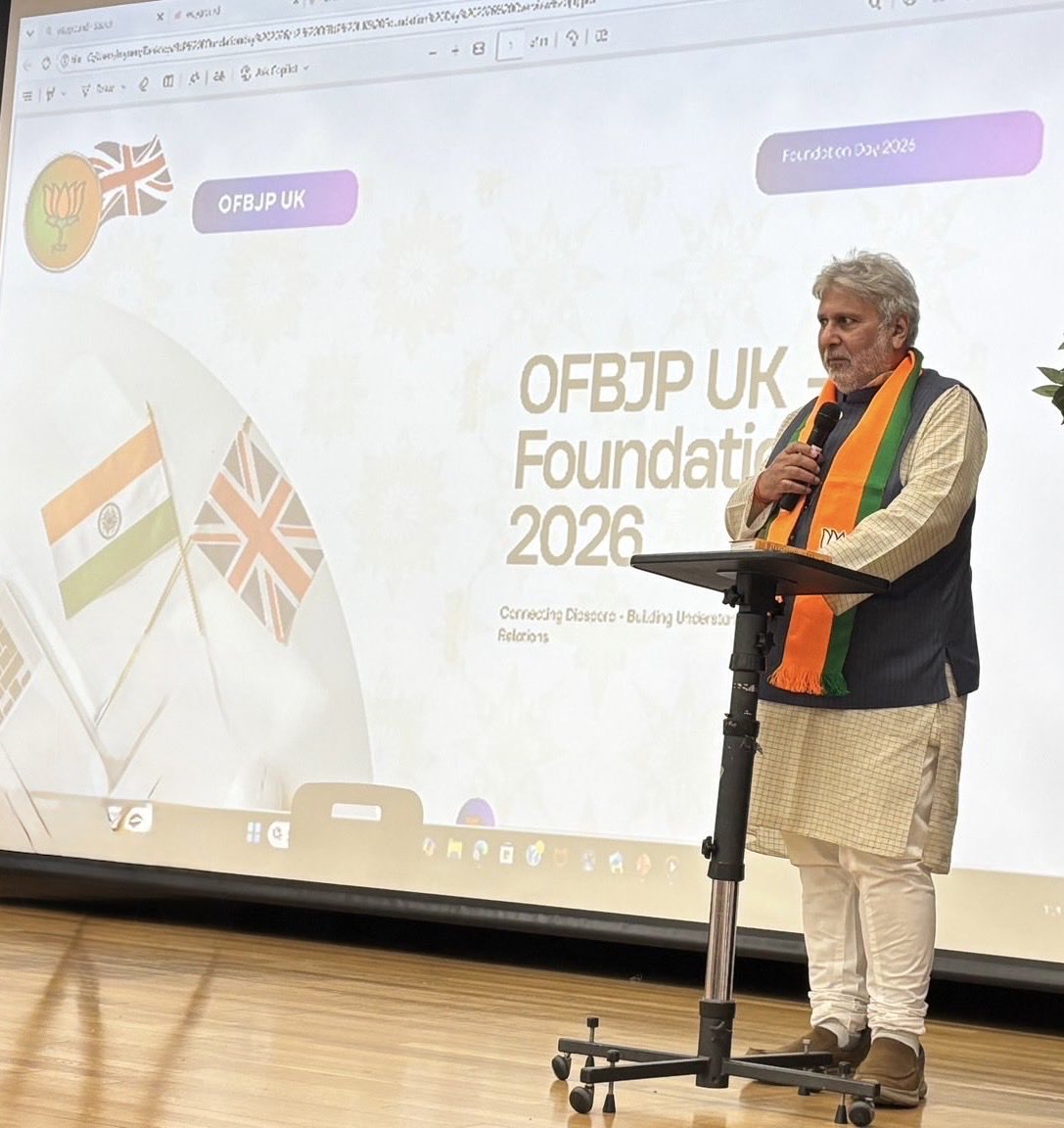 shishirkb's tweet photo. The seeds sowed by 
Ma Dr Syama Prasad Mookerjee ji & Ma Pandit Deen Dayal Upadhya ji 
has blossomed to become the World’s largest Political Party

@OFBJPUK celebrated BJP Sthapna Diwas at packed Community Hall which I had the pleasure of attending 
@BJP4India @NitinNabin ji @vijai63 @overseas_bjp @joharashwin @inakulbjp