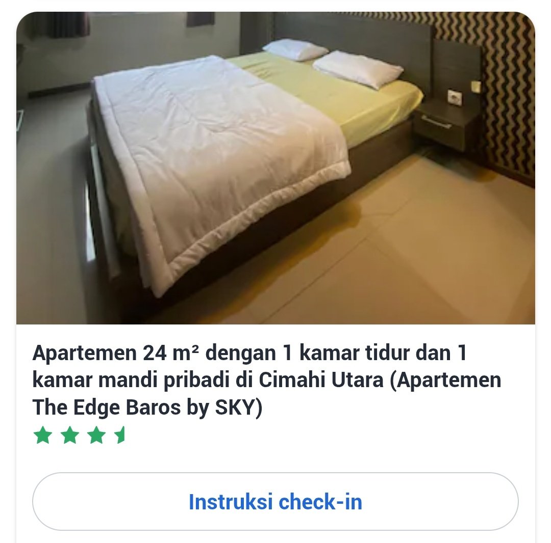 momokurobo_'s tweet photo. [HELP RT! ] Kamar apartemen harian untuk tgl 12 - 13 April di Cimahi Bandung, udah di booked lewat agoda tapi salah tanggal, sudah bayar 222.888 di jual harga 200 ribu aja per malam, boleh nego sampe jadi, nnti di kasih foto KTP pemesan untuk check in #wts #zonauang #jual https://t.co/1UWusuXlDS