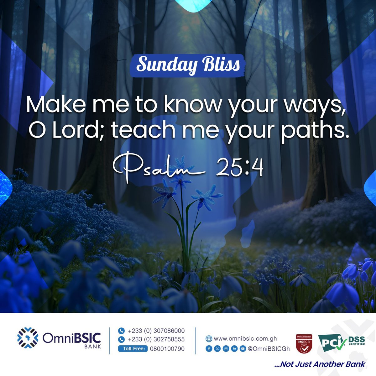 OmniBSICGh's tweet photo. As we step into this Sunday, may your heart be open to divine guidance. Have a blissful Sunday ! 🙏💙
#SundayBliss #OmniBSICBank #NotJustAnotherBank https://t.co/GsQzlBGfgd