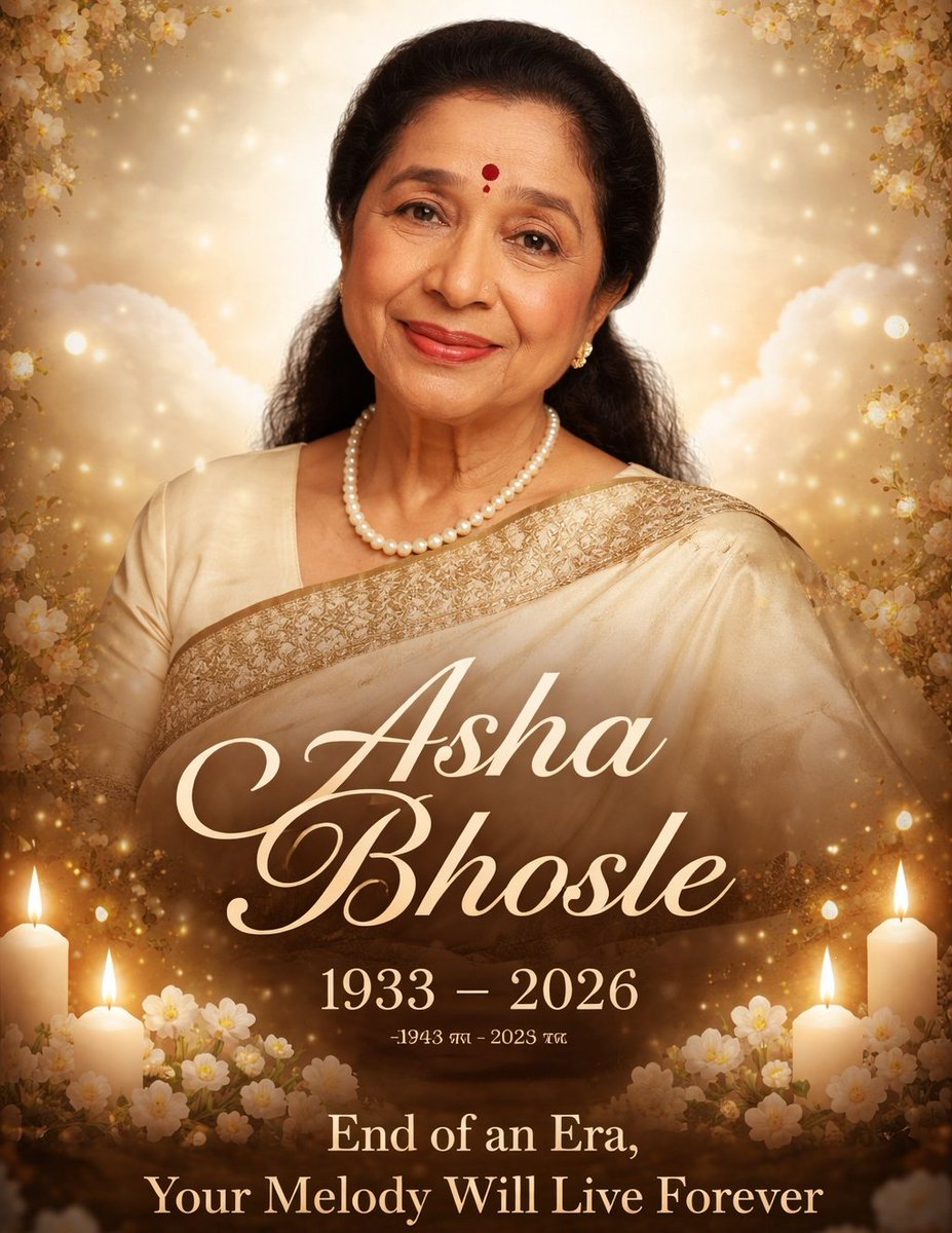 Thank you for the melodies that will echo forever! 🎶

Rest in peace, Asha ji.
#आशाभोसले 
#ashabhosle 
#Rip