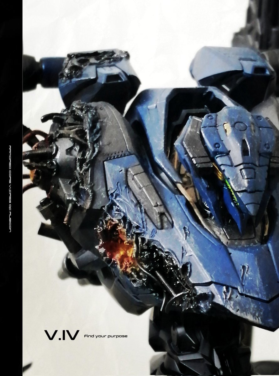 【完成】コトブキヤ V.I.O.S. スティールヘイズ 未踏領域探査仕様
ファレホとシタデルのみで筆塗装。破損表現とOSLによる熱表現に挑戦しました。
#AC6