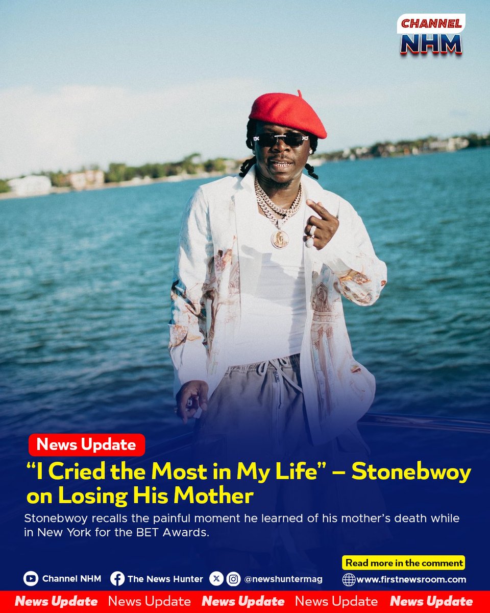 Newshuntermag's tweet image. Stonebwoy recalls the painful moment he learned of his mother’s death while in New York for the BET Awards.

#Stonebwoy #BETAwards #NewYork