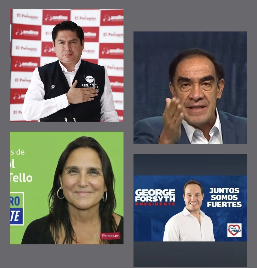 Dosmaspecausa's tweet photo. Y bueno, qué jodida está la política peruana.
Tenemos 35 fulanos que quieren ser presidentes (no sé para qué) y casi 10,000 menganos que quieren ser diputados y senadores. De los cuales, una buena parte son los mismos parásitos. 

Aquí mi elección a los menos peores. https://t.co/6uF0ZvxUV5