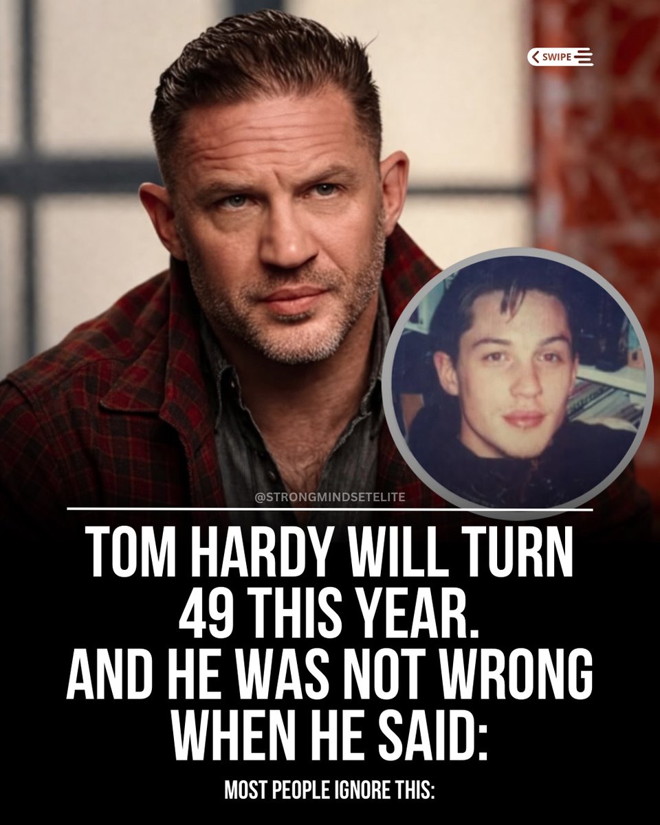 Tom Hardy Will Turn 49 this Year and  he was not wrong when he said:

Most People Ignore This 🧵👇