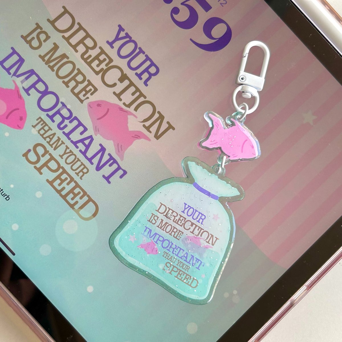 enclickph's tweet photo. “ your direction is more important than your speed “ 🐟 

( 🆕 keyring version ) ♡ ̆̈ https://t.co/eYcvBX2OrC