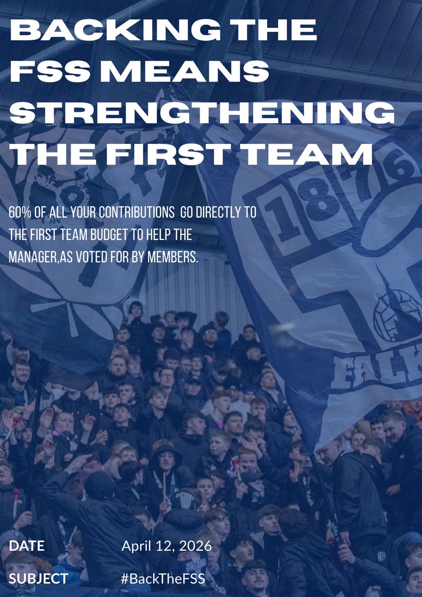 FalkirkfcSS's tweet image. #BackTheFSS💙

60% of contributions go straight to the first team budget, as voted for by FSS members. 

Back the FSS &amp;amp; Join Today!
🔗 falkirksupporters.org/join-us/ 

#HaveYourSay #BackTheFSS