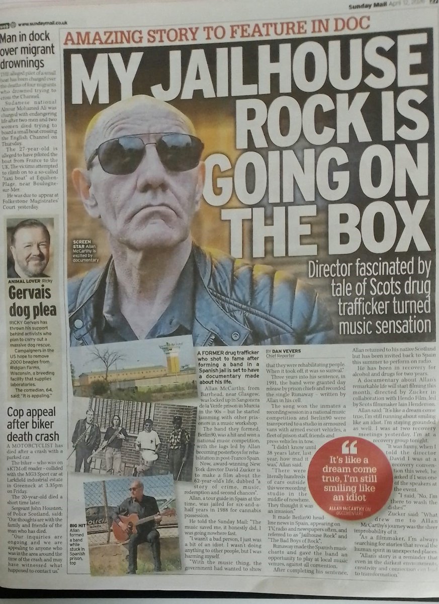 FULL PAGE ARTICLE in Scotland´s biggest selling newspaper <a href="/Sunday_Mail/">Sunday Mail</a> . Thanks Dan Vevers for the article on <a href="/AllanMcCarthy/">Allan McCarthy</a> <a href="/Berlin90xxx/">Berlin90</a> <a href="/AllanMcCarthy15/">Allan McCarthy</a>  and to everyone involved in the documentary <a href="/davidszucker58/">David S Zucker</a>  Dominique Mabille BA XAnderson and Alex Peacock. Special thanks