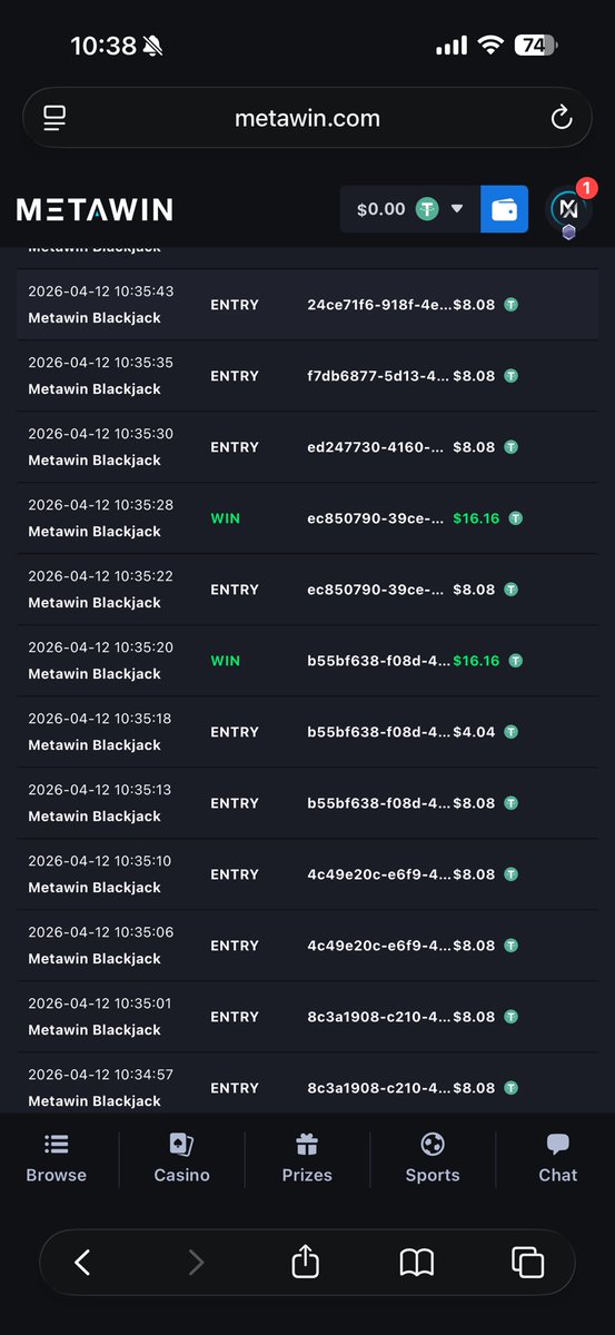 Gjo1337's tweet photo. @MetaWin 99.5% rtp but the 0.5% took it all. Rigged shit. Ty for the freespins. https://t.co/1p4Q40QzmL