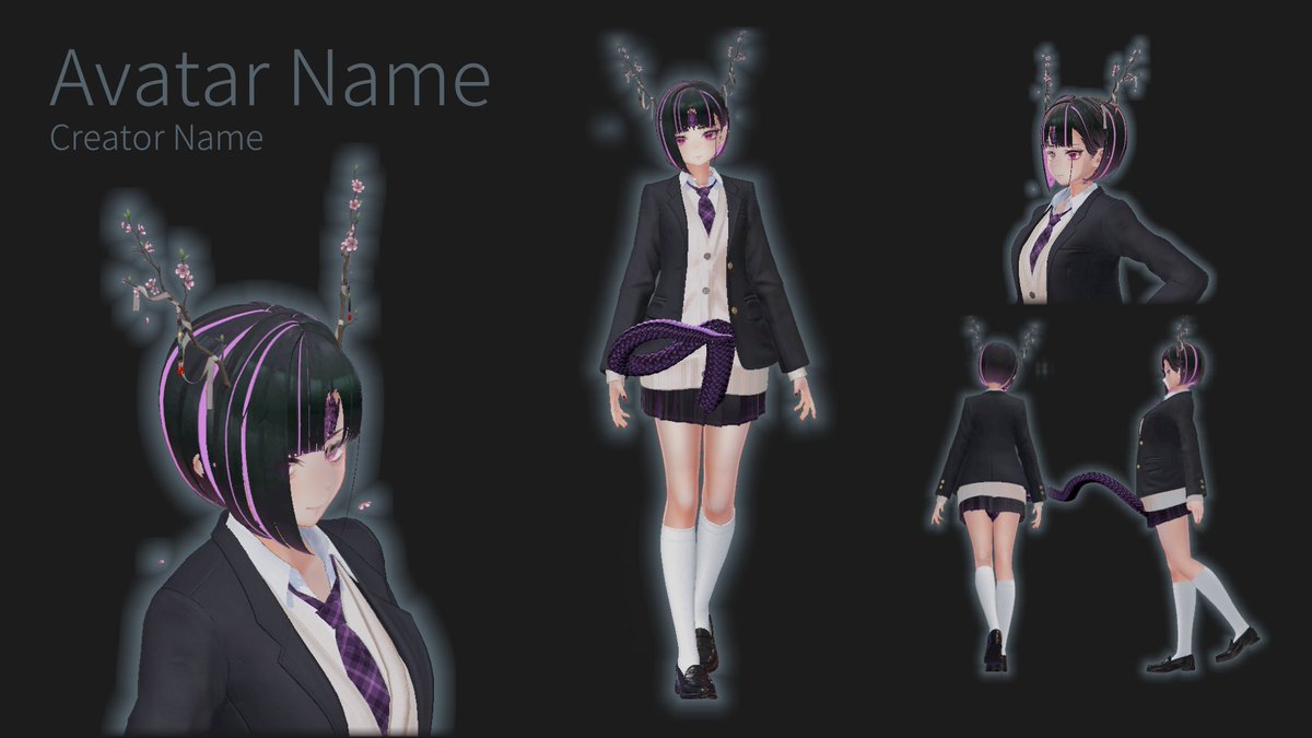 Zamieru_zamieru's tweet image. #vrc華夜 #vrc #psu 
PSU集会用に作成した制服改変