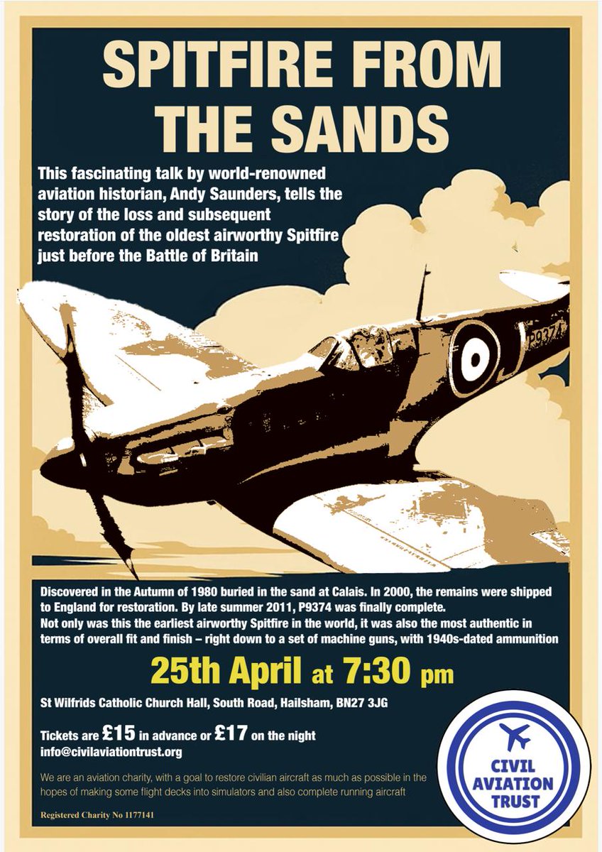 We are really pleased to announce the next talk in this year's planned list of events. Please come along if you can. 

Andy is a great speaker, and it will be a great evening. Tickets are now on sale. Please contact us at:  Info@civilaviationtrust.org.
