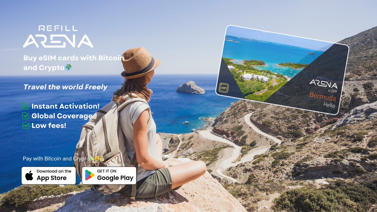 refillarena's tweet photo. ✈️ Tired of insane roaming charges? Say hello to smarter travel 🌍📱

With Refillarena eSIM:

⚡ Instant activation (no Physical SIM!)
🌐 Stay connected in 190+ countries
💸 Save big on roaming fees

eSIM with instand activation Unlimited,... freedom. No hassle.
Ready to travel smarter? 🚀

#eSIM #TravelSmart #NoRoaming #DigitalNomad #TravelTech #Refillarena #StayConnected #SIM #crypto #giftcard #btc #eth #solana
