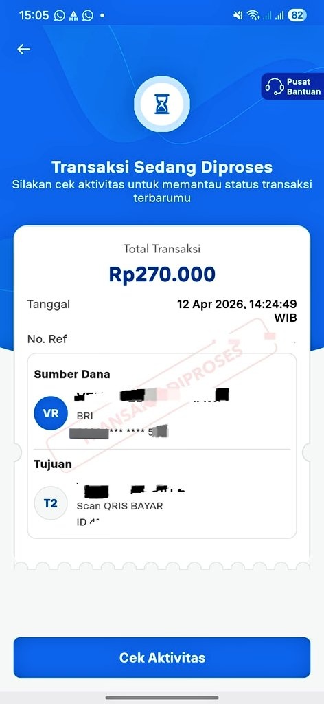 MarkeyyBoy's tweet photo. Halo min @BANKBRI_ID @kontakBRI ini kok transaksi qris aku dah 1 jam lebih statusnya di proses terus ya, ada gangguan kah? https://t.co/seFyK2MUUW