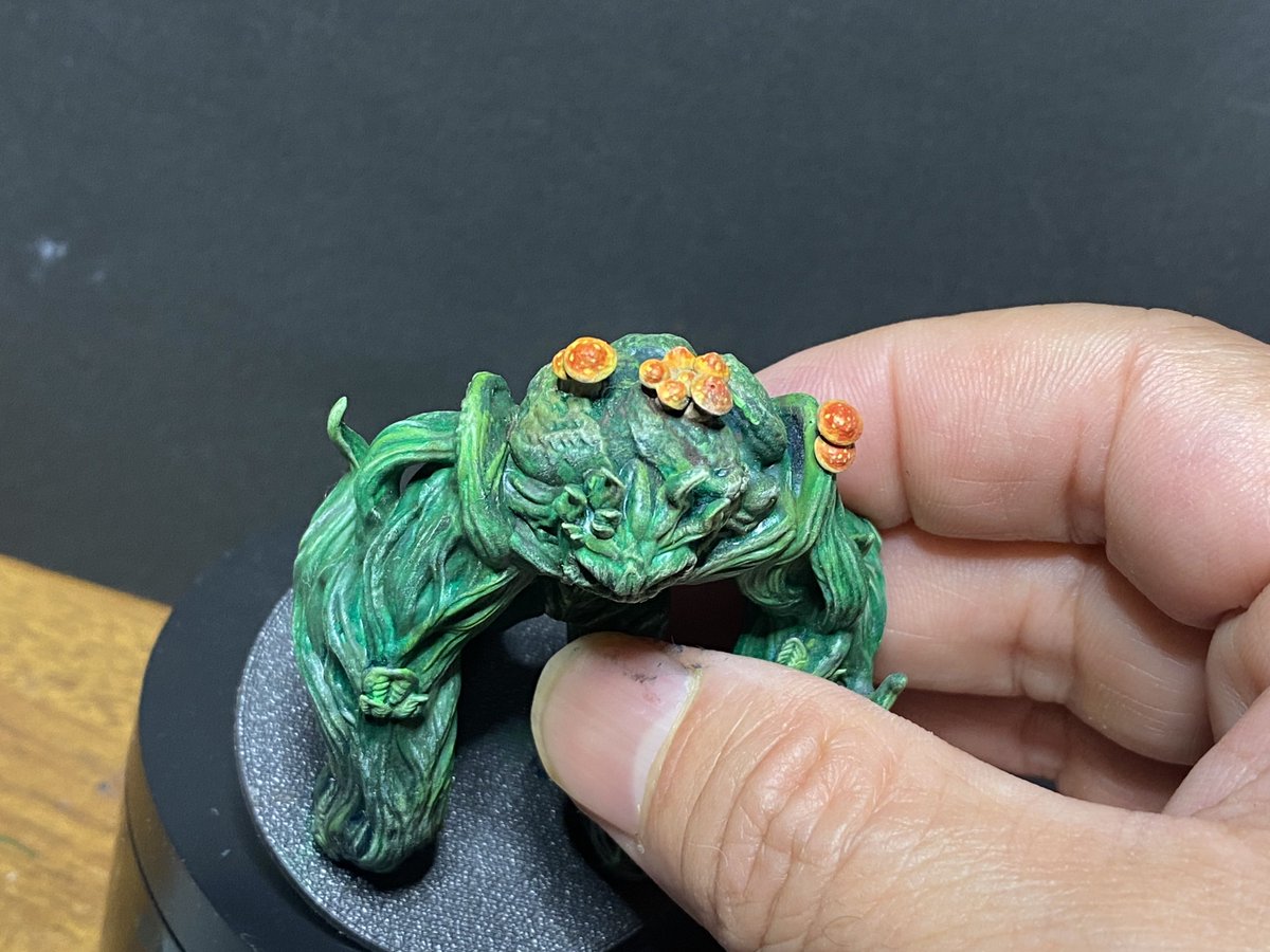 gomax20141's tweet image. シャンブリングマウンド完成
#hotgoblin 
#miniaturepainting 
#dnd 
こちらも昨晩塗り上がり
肩と背中のキノコがキュート🍄
一度塗ったことのあるお気に入りのモデルです
いずれ森や泥っぽいベースデコを施してあげたいですね🌱