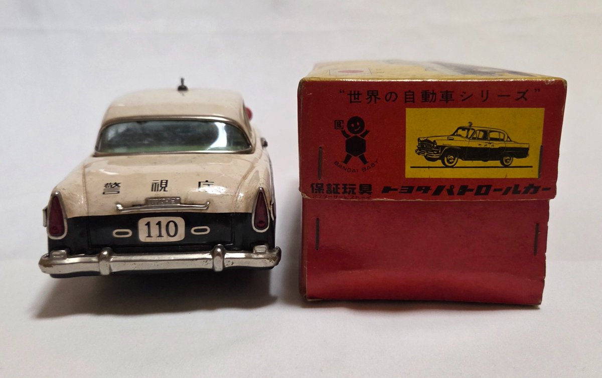 ぺ*ん様 希少 萬代屋 初代トヨペットクラウン 警視庁 ブリキ パトカー 玩具 萬代屋【初代トヨペット クラウン警視庁パトカー欠品有】ブリキtin car