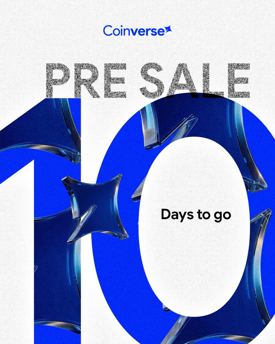 wecoinverse's tweet photo. โณ 10 DAYS LEFT โณ
The clock is ticking on Coinverse presale.
Early movers win. Are you in? ๐
#Coinverse #PresaleAlert https://t.co/DatRVzpRGG