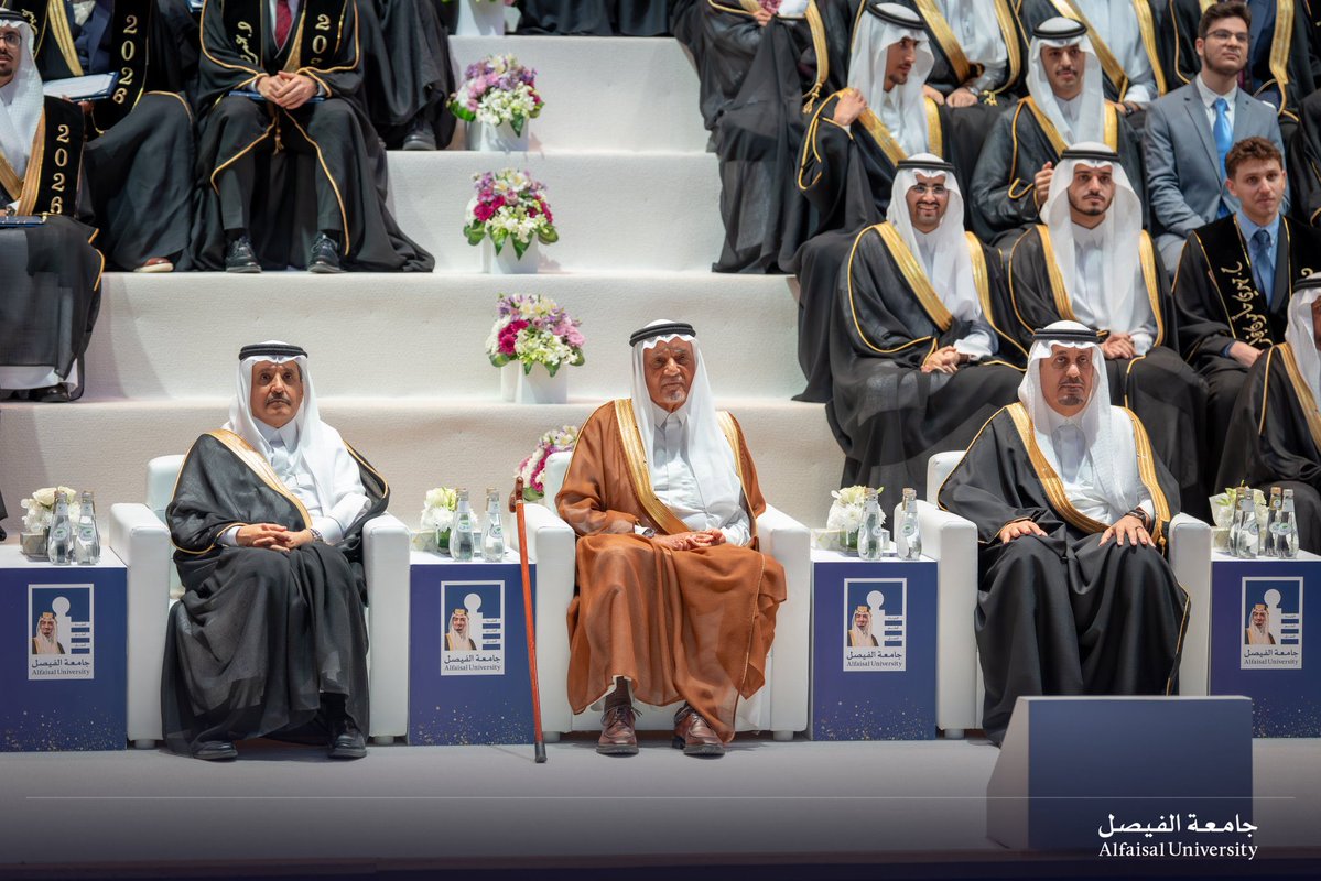 MahabintMishari's tweet image. Proud to attend Day 2 of @Alfaisaluniv Graduation 2026 under the patronage of HRH Prince Turki AlFaisal. Celebrated male graduates: Bachelor’s in engineering, medicine, pharmacy &amp;amp; science; Master’s in business, engineering &amp;amp; medicine. Advancing knowledge for society! #HigherEd