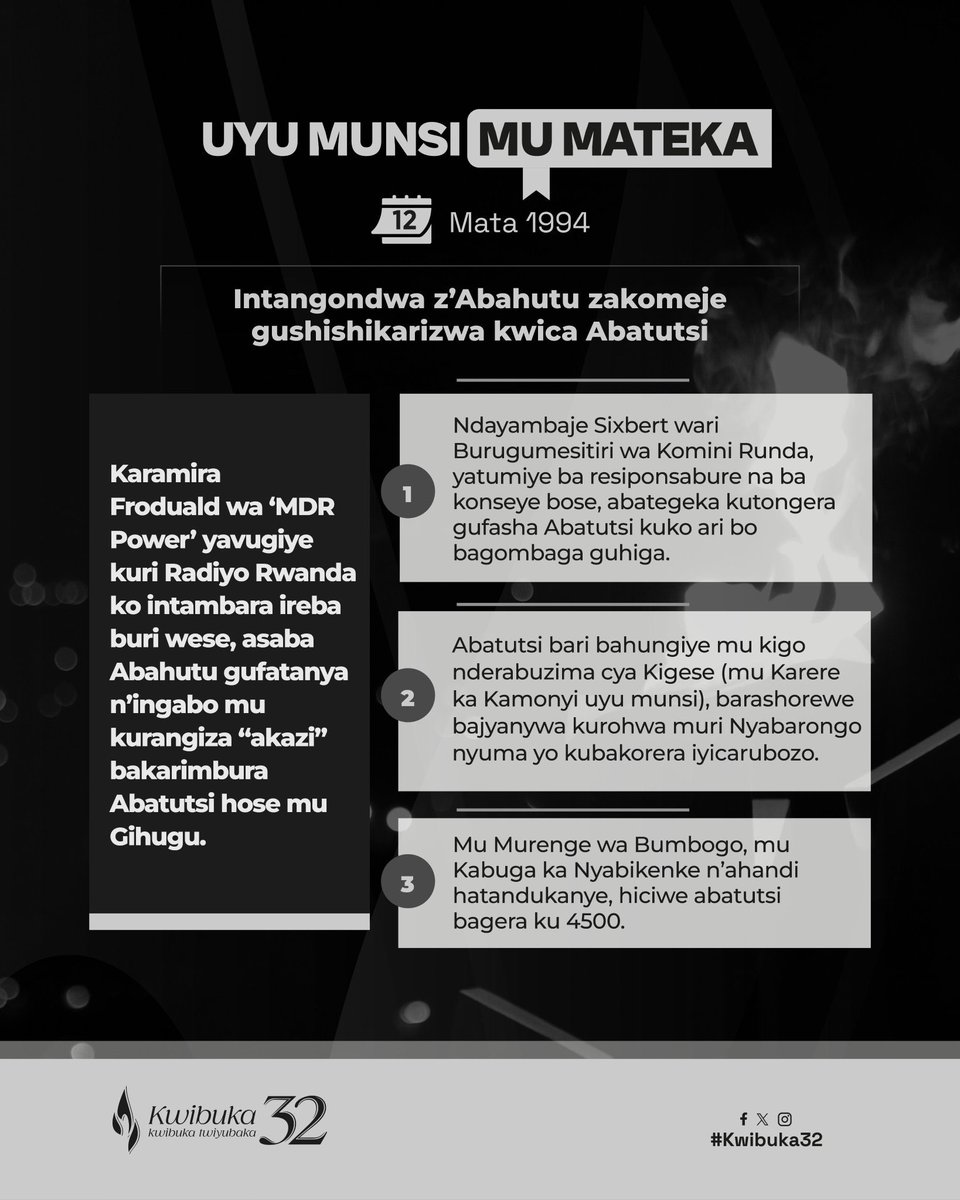 kuwa 12 Mata  Twibuka abacu baruhukiye mu rwibutso rwa Gishaka Muri <a href="/Gasabo_District/">Gasabo District</a> rushyinguyemo imibiri irenga 5800 biciwe mucyahoze Ari Komine Gikomero na Rubungo 

#TwibukeTwiyubaka 
#Kwibuka32