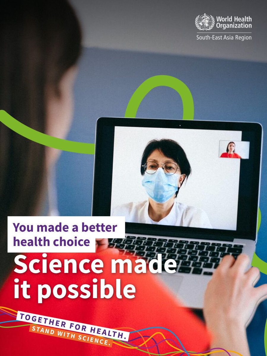 WHOSEARO's tweet image. Teleconsultation helps ensure timely care, continuity of services and safer access for all, made possible by science.

Stand with science.

#StandWithScience #DigitalHealth #HealthForAll #Telemedicine