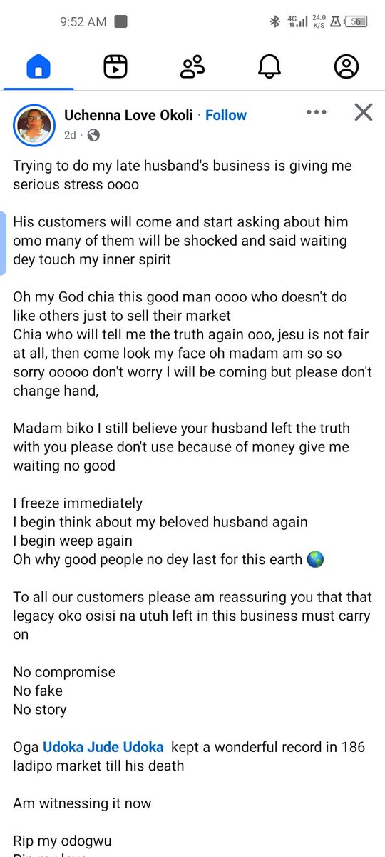 CaptainDennis3's tweet photo. Her story touched me and still teaches me one thing. 
As a young business man, don't make your wife a housewife teach her your business so she can take over when you are no more. Tomorrow isn't promised 💯 https://t.co/RZ04Txou4p