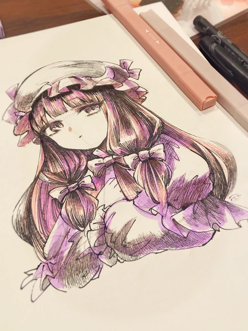 パチュリーちゃん描いた