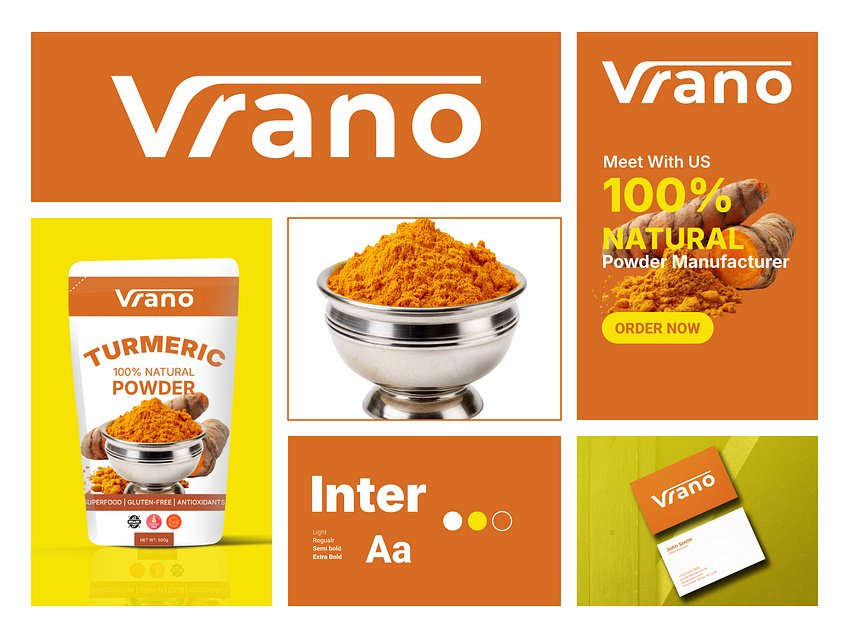 alimdesigns's tweet photo. Vrano – Turmeric Powder Brand Identity & Packaging Design
#visualidentity #branding #packagingdesign #logo #pouchdesign https://t.co/u12gj7OUd8