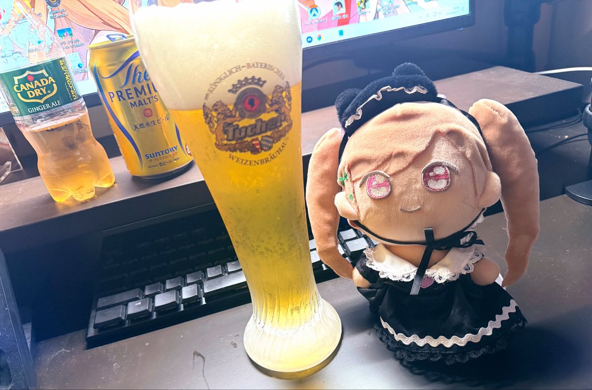 りこちゃんと一緒に乾杯🥂
作ったカクテルはシャンディガフ！
りこちゃんのことを想って飲むお酒は美味しい🥰
#りこさんに見られ隊