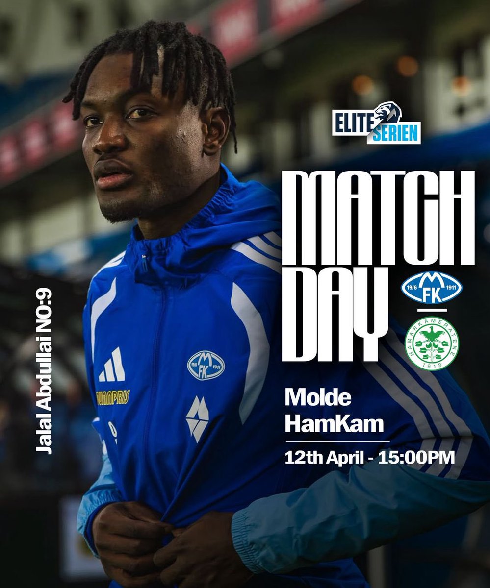 ProBallMgt's tweet photo. Best of luck to Jalal Abdullai and MOLDE FOTBALLKLUBB. Go for the win.

#proball https://t.co/5vwXpvk9jM
