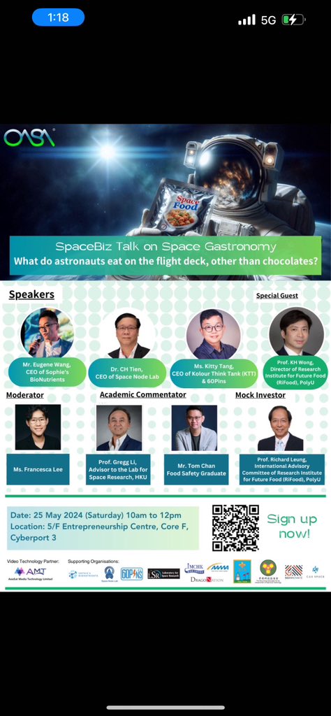 SGFuturist1's tweet image. Presenter in 2024 OASA on Space Food (Space Node Lab)

@SpaceNodeus 
#OASA