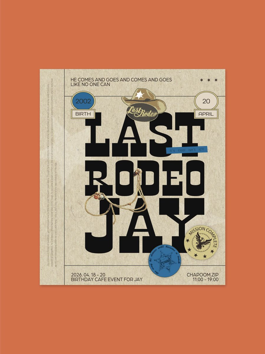 happy_jay_day's tweet photo. 𝐋𝐚𝐬𝐭 𝐑𝐨𝐝𝐞𝐨🌵
ʙɪʀᴛʜᴅᴀʏ ᴄᴀꜰᴇ ᴇᴠᴇɴᴛ ꜰᴏʀ ᴊᴀʏ

▷ ᴄʜᴀᴘᴏᴏᴍ.ᴢɪᴘ
▷ 𝟤𝟢𝟤𝟨.𝟢𝟦.𝟣𝟪-𝟤𝟢
▷ 𝟣𝟣:𝟢𝟢-𝟣𝟫:𝟢𝟢

생일카페 관련 모든 문의는 
@happy_jay_day 로 부탁드립니다.

#LastRodeo_JAY
#ENHYPEN #JAY #엔하이픈 #제이 https://t.co/dNBydzYOxg