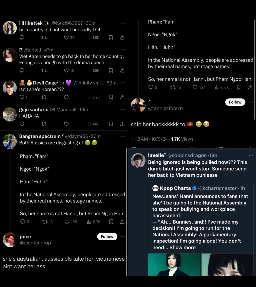 When armys found out Hanni was Vietnamese and thought she was “hiding it” and were treating the fact she had a Vietnamese name as some scandal/drag