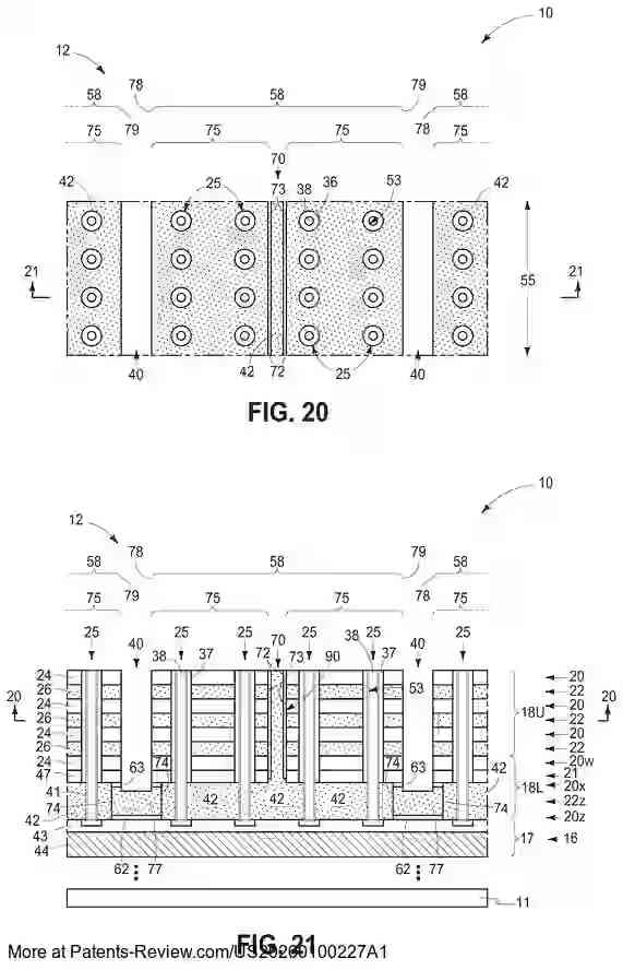 PatentPulse's tweet image. 🔍 Exploring the latest #patent application from #MicronTechnology: #US20260100227A1
A novel method for forming memory arrays with strings of memory cells. Key steps include:
- Forming conductor tiers on substrates
- Creating vertical stacks with alternating tiers
- Utilizing