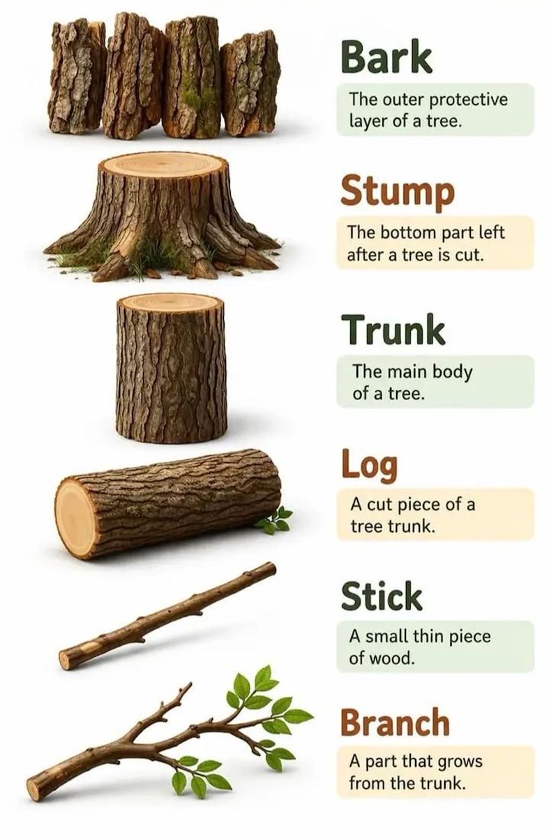 RealEvilEnglish's tweet photo. Parts of a Tree