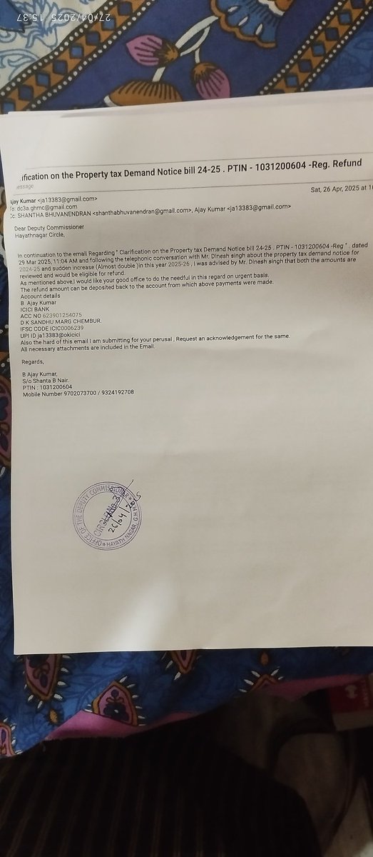BAjayKumar97020's tweet photo. I am so happy that MMC is providing 50%waiver , 
I would be happier if you could provide the calculation details ( Formula, variable values, constant values, mathematics ) used in the property tax payment amount on Website, CURE APP alongwith the billed amount.
More than two years still no information provided by erstwhile GHMC @CommissionrGHMC @TaxGhmc @ZC_LBNagar , @DC_Hayathnagar , hopefully with the change in Management in MMC - Citizens will know the calculations used in arriving at the final amount. 
Even for an RTI , there is no written response specifying these details. 

Refer attached link for details 
https://t.co/dypJQSoNdo

https://t.co/3IBV0mq2Xi

@TelanganaCS
@jayesh_ranjan
Respected Sir, FYI. Could you help me in this matter. 

@TheNaveena 
@revathitweets 
@CoreenaSuares2 
@NewsMeter_In 
To, the fourth pillar - if you have information on how it's calculated, kindly share the details. Could you help me in this matter. 
https://t.co/V0GiNMqXM6

@DeccanChronicle - Can you include this subject in your upcoming section " Speak Out ". 
Why property tax details calculations methods are not mentioned along with the bill similar to electricity bill and water bill. Even after submitting RTI application, no written response till now. Could you help me in this matter. 
https://t.co/V0GiNMqXM6