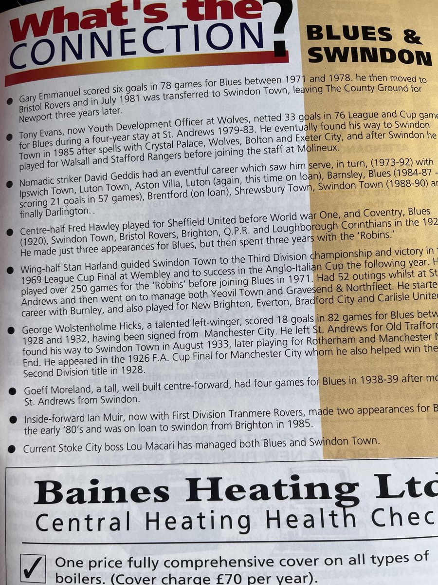 Old Swindon Programmes tweet media