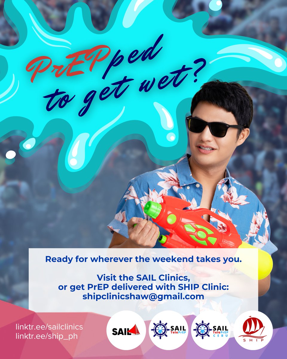 SailClinics's tweet image. Ready for wherever the weekend takes you—get protected with #PrEP!

Visit our SAIL Clinics, or get PrEP delivered with SHIP Clinic and email shipclinicshaw@gmail.com.

Get PrEPped to get wet this summer.  💦#TogetherWeSAIL! ⛵️