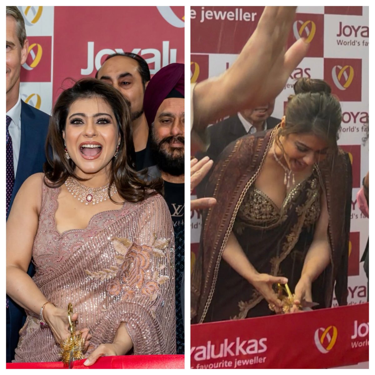 srkajolsg's tweet image. Two grand inaugurations for Joyalukkas this weekend and the same Joy from Kajol at every ribbon cutting 💖✨

#Kajol #Joyalukkas