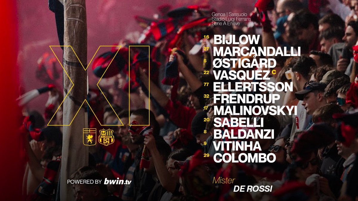 ⤵️ Scendiamo in campo così per #GenoaSassuolo