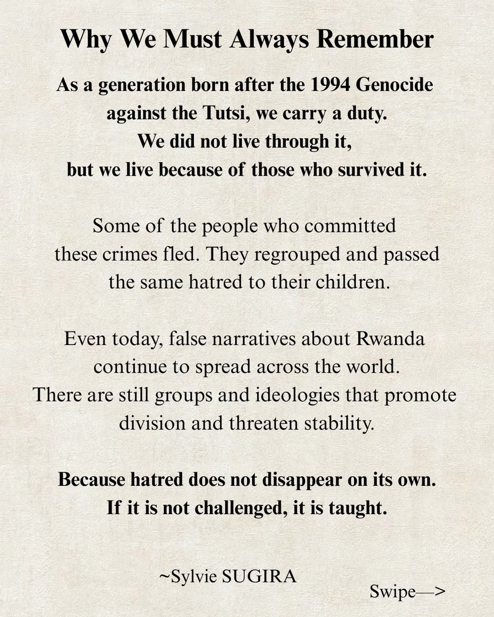 Sysugira's tweet photo. Please swipe through all the slides and take a moment to read a piece of my mind. There is a lot that keeps me up at night during commemoration week. Not because it is the only time we remember, but because this season brings everything to the surface. https://t.co/7Fg7PZDOor