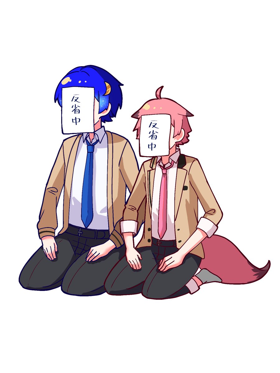 そららの「赤点取った赤点組」で反省verを勝手に描きました！！((←