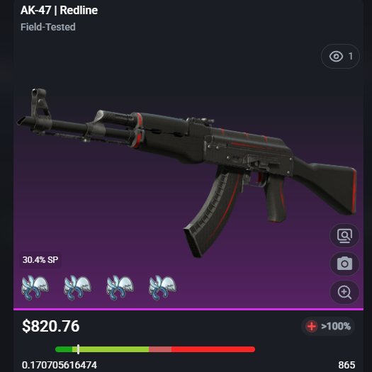 CS2Locker's tweet image. This 1/1 craft just got listed by a private seller! 🔥

AK-47 | Redline (Field-Tested) 0.1707 
4x Sticker | Winged Defuser ($628 each) 
Price: $820.76

Paying 30.4% sticker price for a 1/1 craft you won't see anywhere else. 

Absolute heater or too niche for 30% SP? 👀
