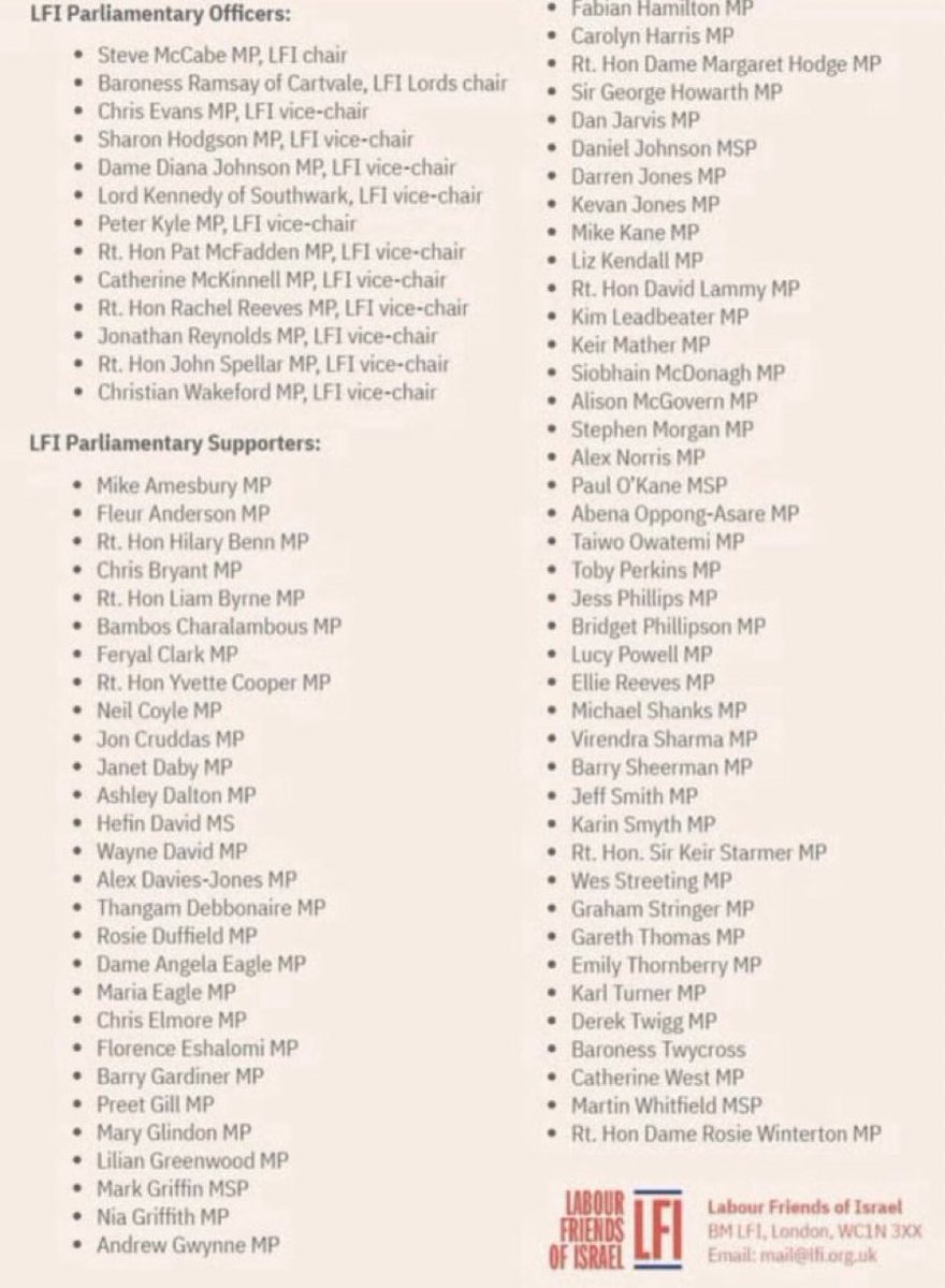 RanaKabbani54's tweet image. Read &amp;amp; memorise list below of #British @UKLabour politicians on #Zionist #Left, beholden to #Israel for their political careers. 
Does their @_LFI affiliation serve #UnitedKingdom, or their foreign paymasters in #Netanyahu’s #genocide-obsessed #colonial_state?
#Palestine #Gaza
