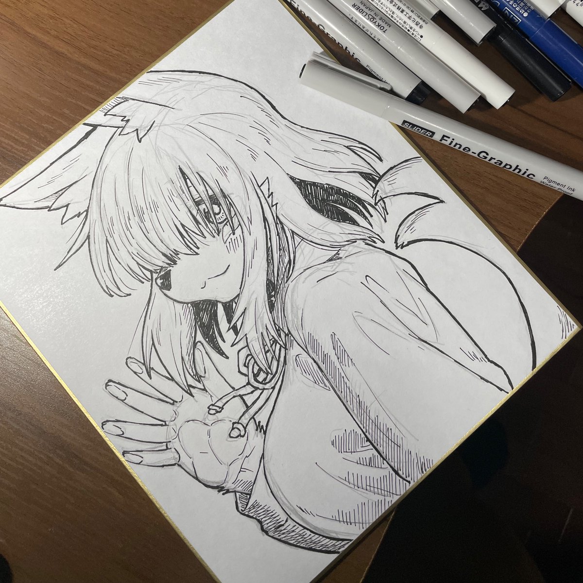 新春けもケで色紙が即売り切れだったので、関西けもケではすみませんがオークション形式にします🙇決定時間までに値段と名前書きに来てね、何回でも更新していいので 