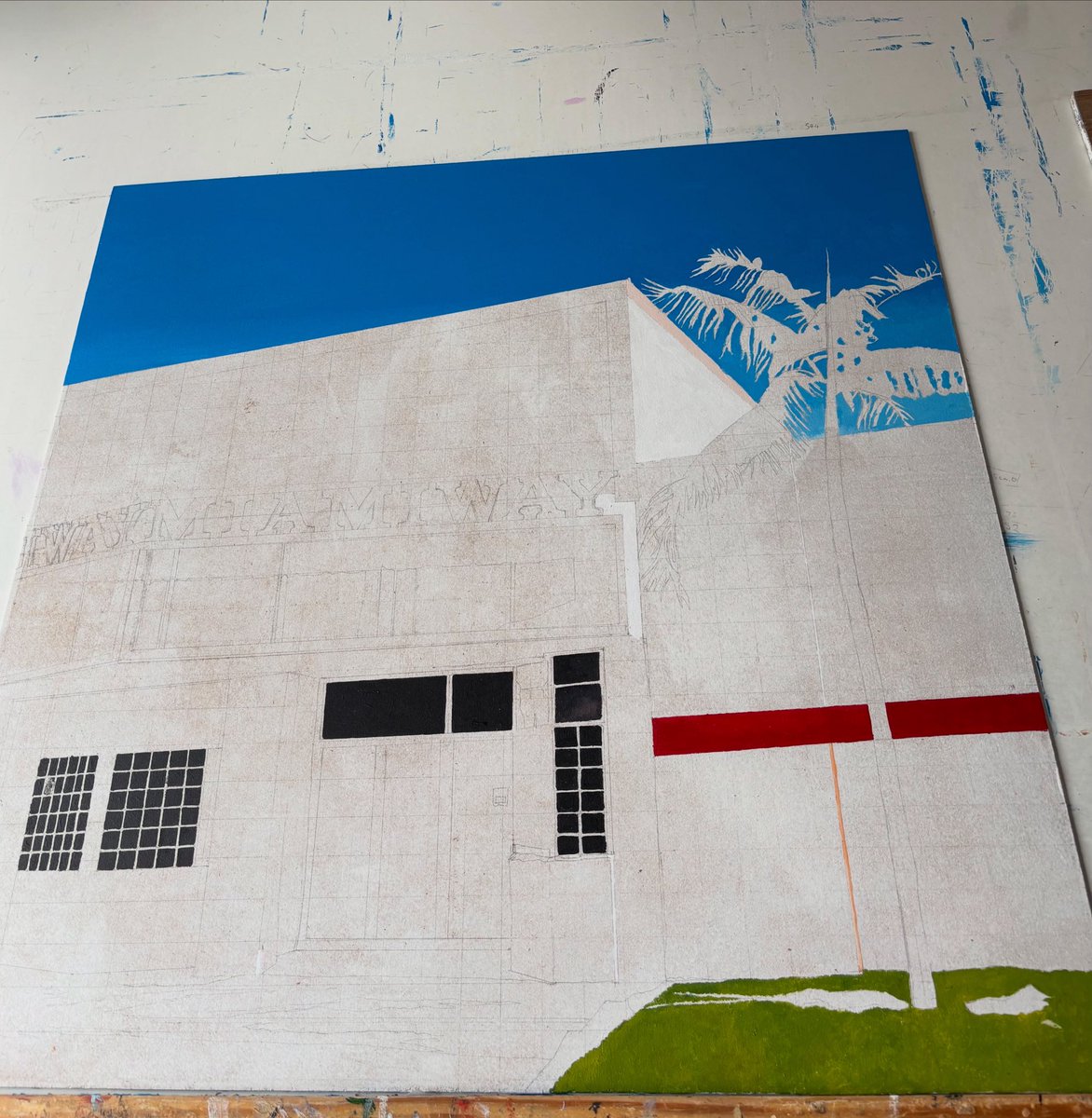 horacepanterart's tweet image. Reasons to be cheerful on a Sunday morning… new painting on the go! Also gigging with #cajunroosters #theflowerpot in #derby. Have a good day X