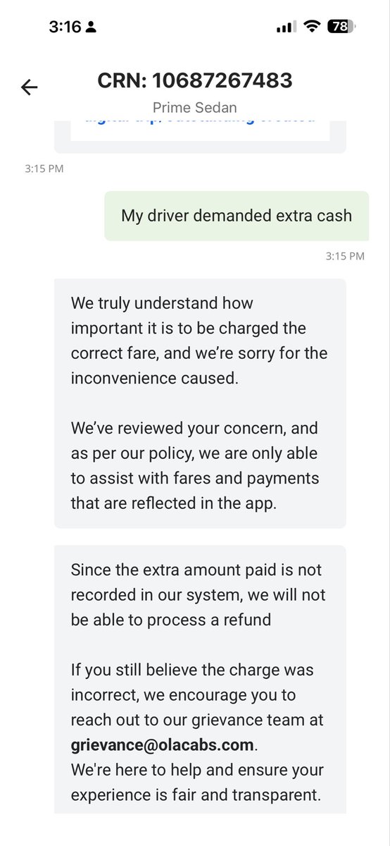 Thank you <a href="/Olacabs/">Ola</a> for being simply pathetic when someone asks for make a point against your registered driver.

#ola