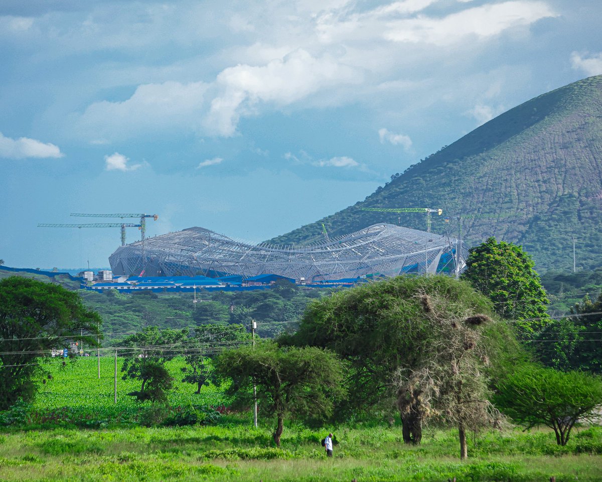 BantuBold's tweet photo. Samia Suluhu stadium in Arusha, Tanzania 🇹🇿 taking shape ahead of the 2027 AFCON tournament. https://t.co/HLV51JpqFi