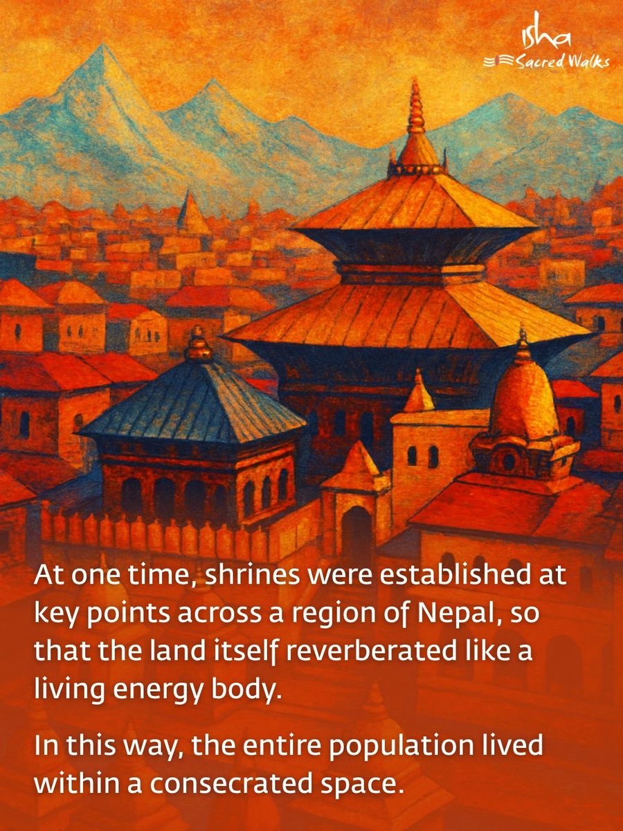 IshaSacredWalks's tweet image. Nepal is not merely a land of mountains – it is a living, Tantric body.

The Kailash Manasarovar Sojourn begins in this very field of energy – in the ancient city of Kathmandu, where seekers bow down to Lord Pashupatinath.

Have you witnessed Nepal’s spiritual heritage?
