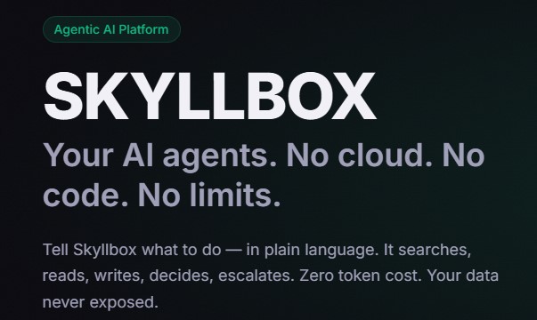 Skyllbox - AI agentic platform, no token cost. tweet media