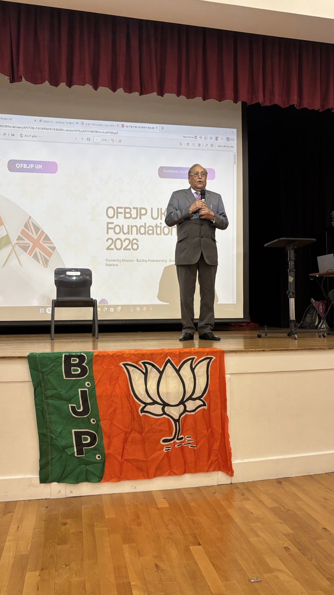 OFBJPUK's tweet photo. Honoured to host distinguished guests including Shishir Bajoria, Lord Rami Ranger & many respected leaders at OFBJP UK’s 47th Foundation Day celebration in London.
#OFBJP #IndianDiaspora #UKIndia
@BJP4India @NitinNabin @narendramodi @vijai63 @shishirkb @overseas_bjp https://t.co/0PWquxvTRD