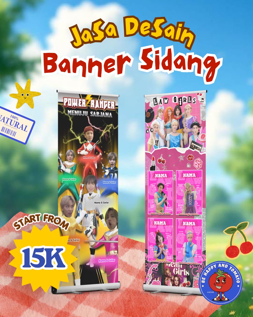 m00berry89400's tweet photo. 🎓OPEN JASA DESAIN BANNER SIDANG🎓

🍎Bebas request (wajib mencantumkan  referensi) 
🥨 3x Revisi (free revisi khusus mahasiswa Semarang, tunjukan KTM)
🍓 Fast respon

💵*start from 15K* 
🗳️ letsss get order 
WA: https://t.co/nFtql6TyNX
#jokidesain #desaincommis https://t.co/VcsQcfzvEg