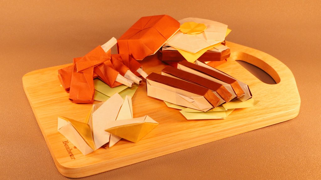 ymonyonyo's tweet image. #monyo_works
複合折り紙
ダイナークレインのバーベキュー盛合せ
ブリスケット(右)/スペアリブ(左)
#折り紙
#origami